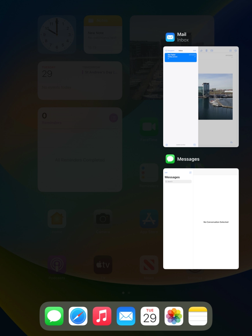Slide upwards on the required application to end it.