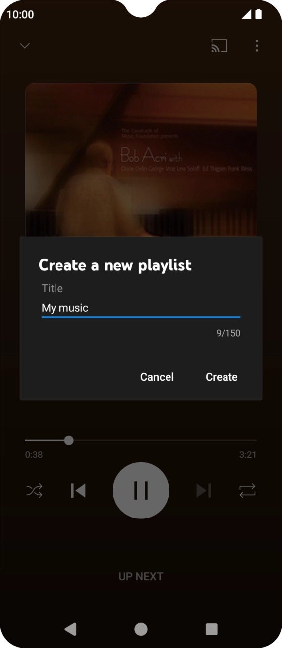 Key in a name for the playlist and press Create.