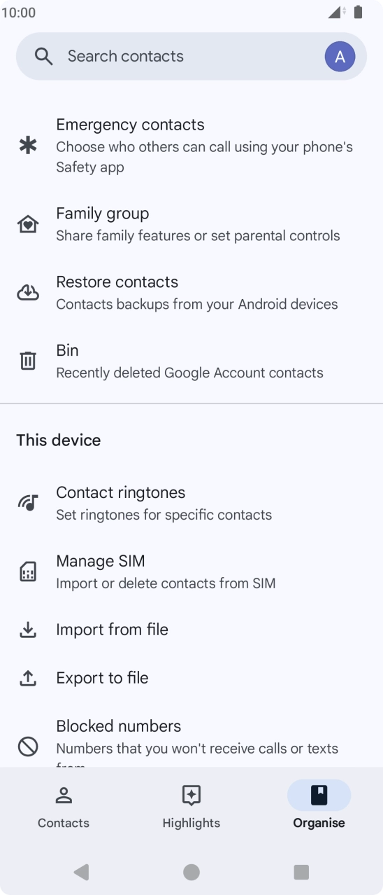 Press Manage SIM. Press Manage SIM.