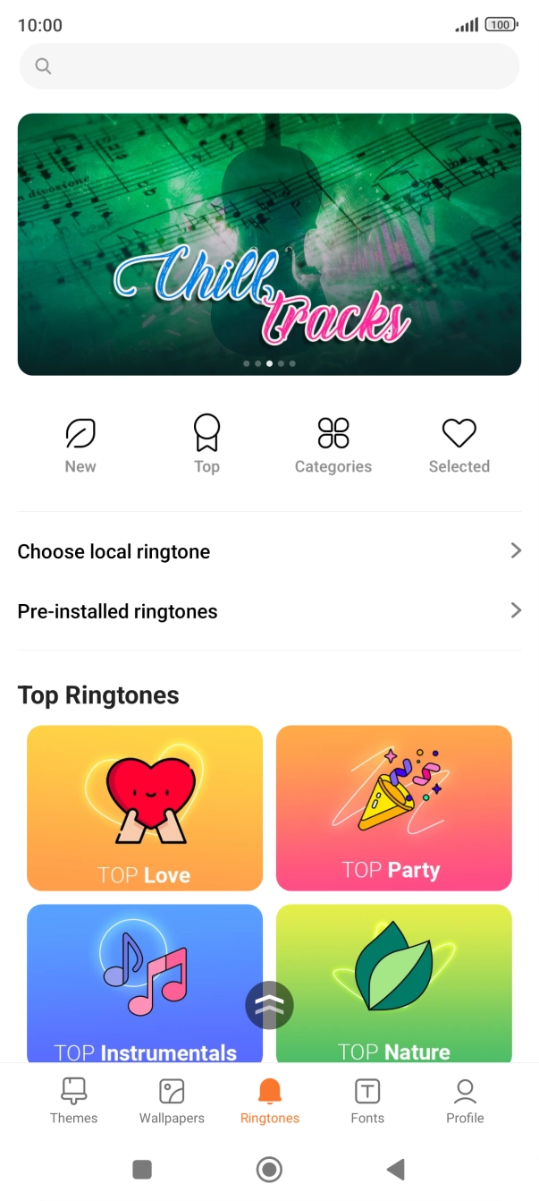 Press Choose local ringtone.