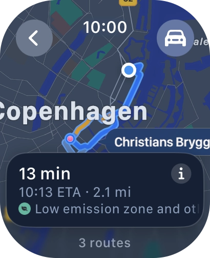 Press the transport type icon.