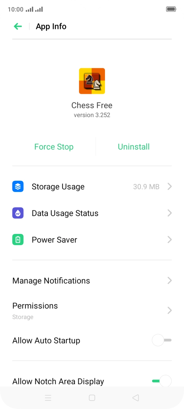 Press Storage Usage.