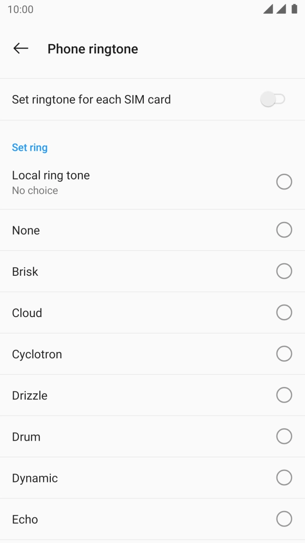 Press Local ring tone.