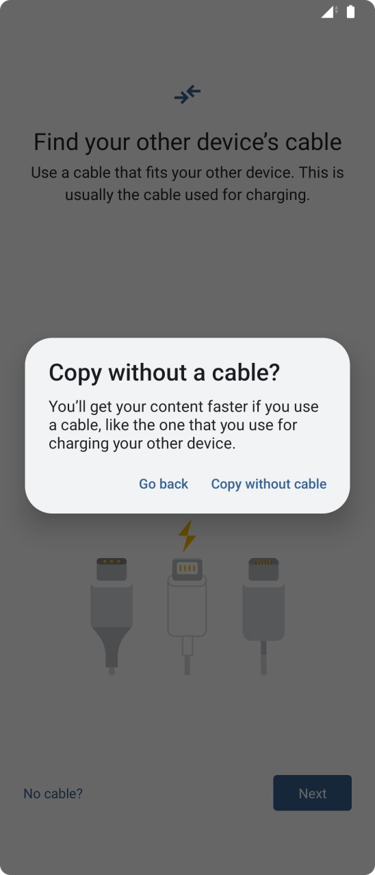 Press Copy without cable.