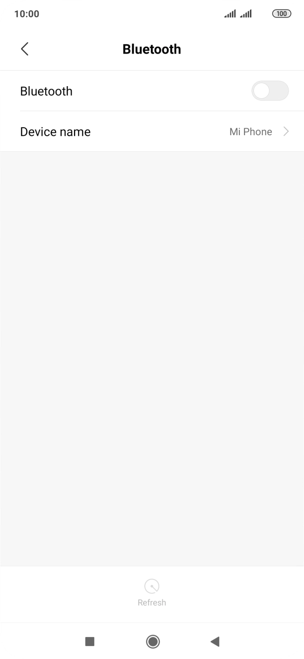 Press the indicator next to 'Bluetooth' to turn on the function.