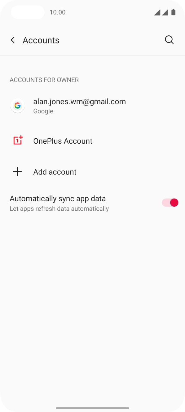 Press the required account.