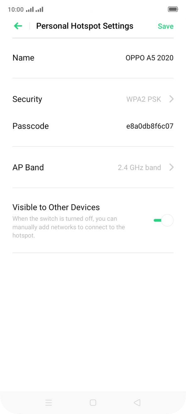 Press the field next to 'Name' and key in the required name. Press the field next to 'Name' and key in the required name.