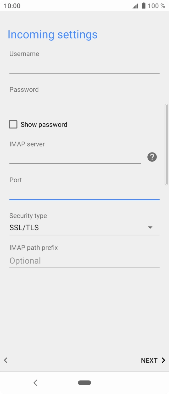 Press the drop down list below 'Security type'. Press the drop down list below 'Security type'.