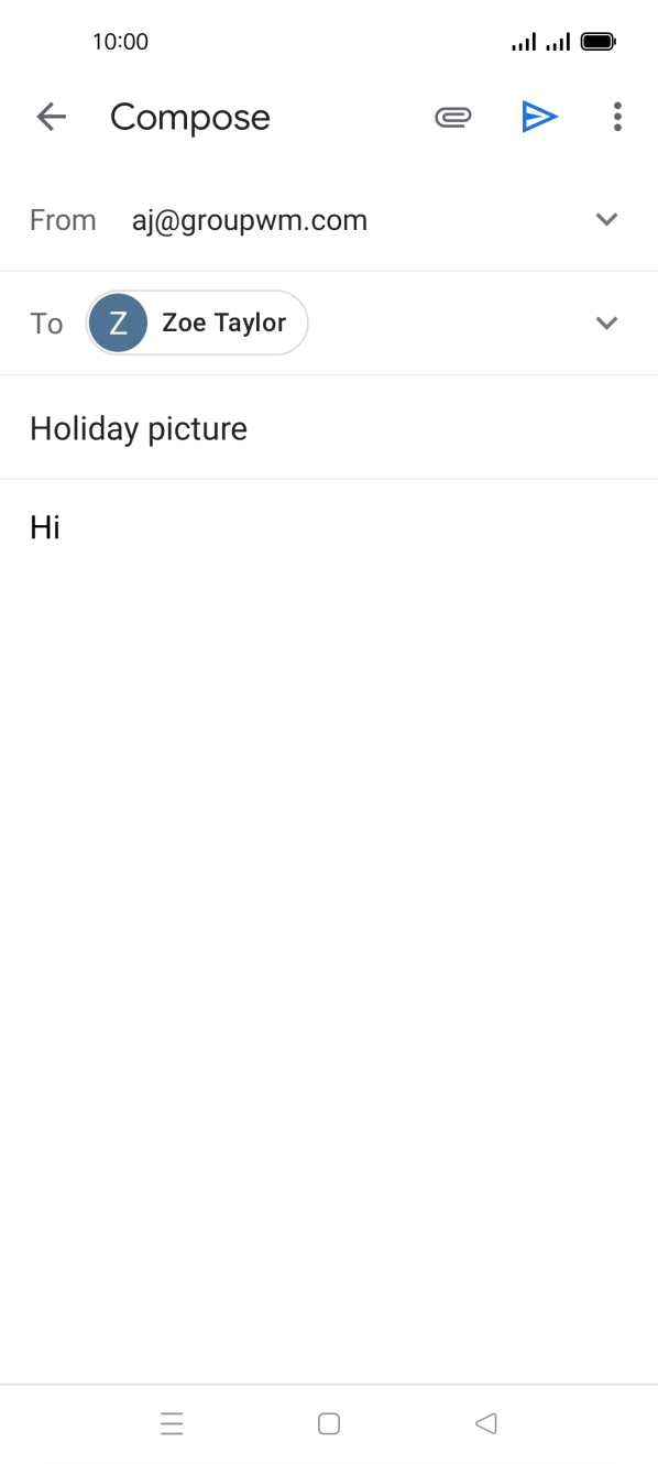 Press the attachment icon. Press the attachment icon.
