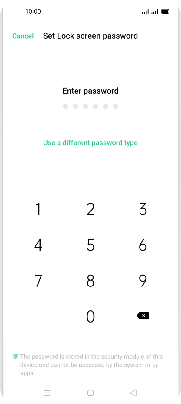 Press Use a different password type.