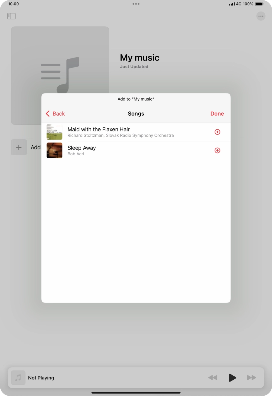 Go to the required category and press the add icon next to the required audio file. Go to the required category and press the add icon next to the required audio file.