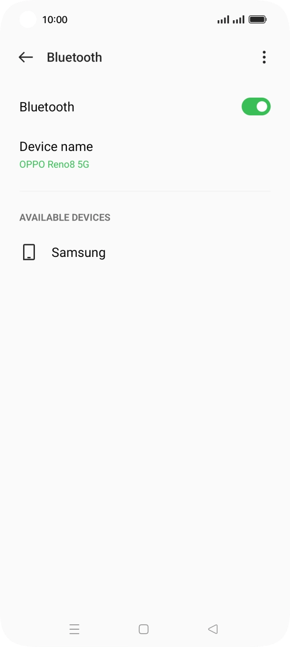 Press the required Bluetooth device and follow the instructions on the screen to pair the device with your phone.