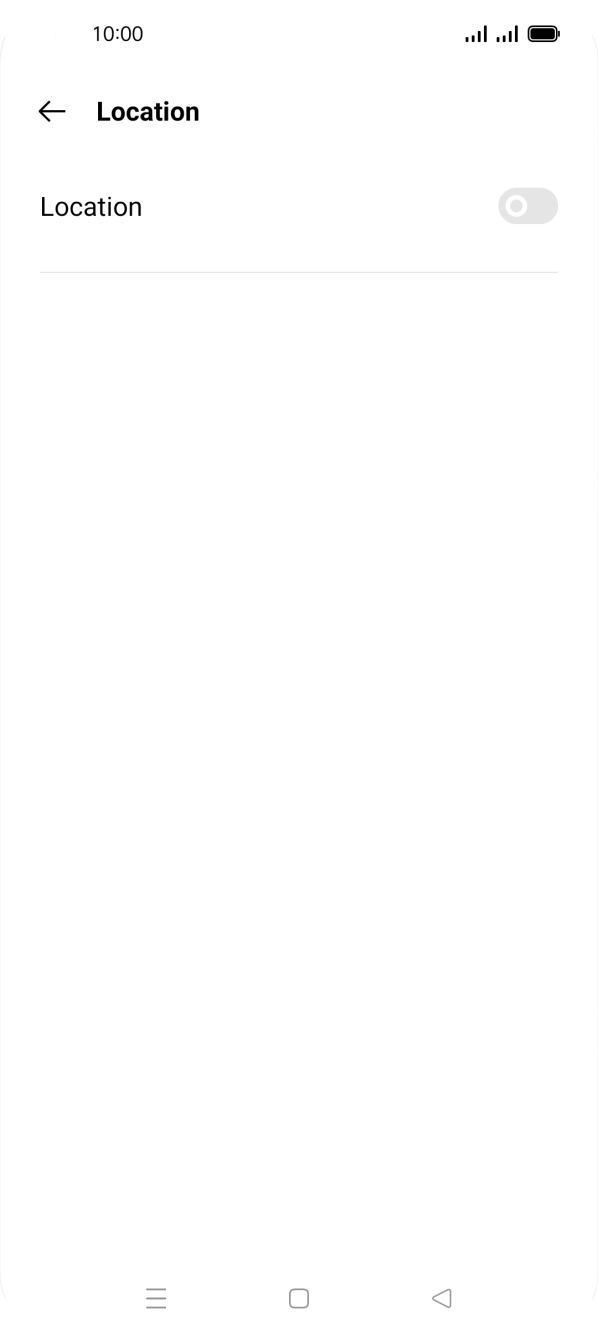 Press the indicator next to 'Location' to turn the function on or off.