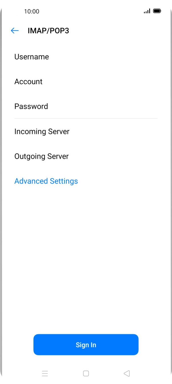 Press Advanced Settings. Press Advanced Settings.