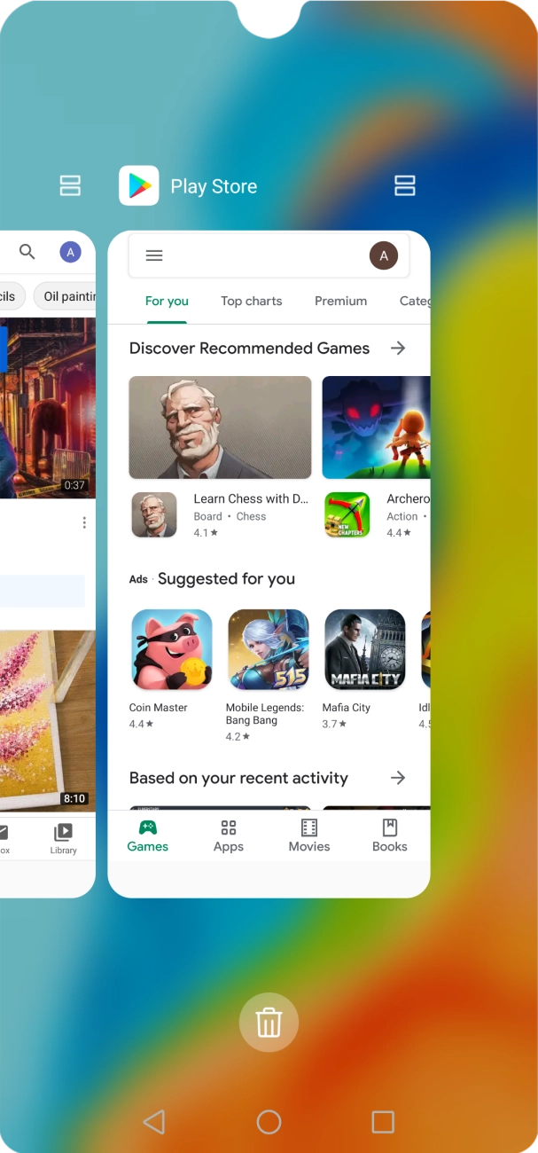 To end one running application, slide your finger upwards on the required application. To end one running application, slide your finger upwards on the required application.
