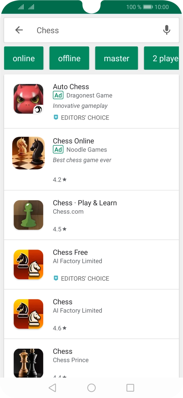 Press the required app.