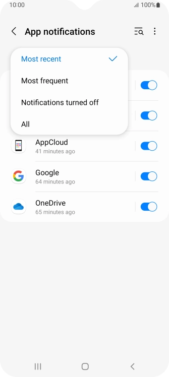 Press the required setting. Press the required setting.