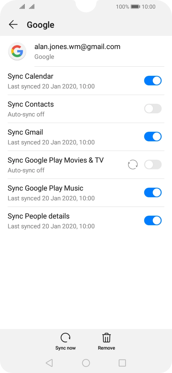 Press the indicator next to 'Sync Contacts' to turn on the function.