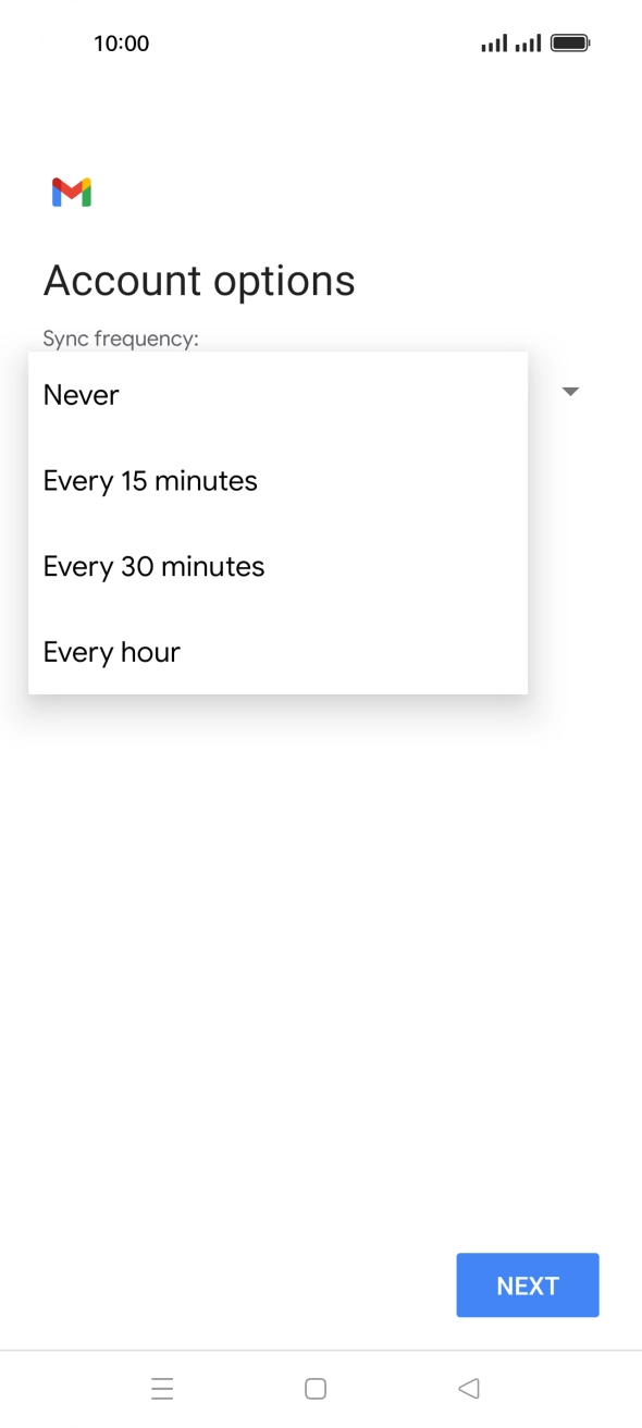 Press the required setting. Press the required setting.