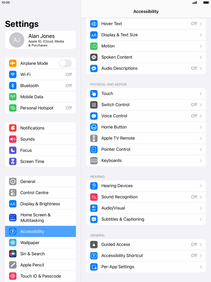 Press the required category below 'GENERAL' and follow the instructions on the screen to select the required settings. Press the required category below 'GENERAL' and follow the instructions on the screen to select the required settings.