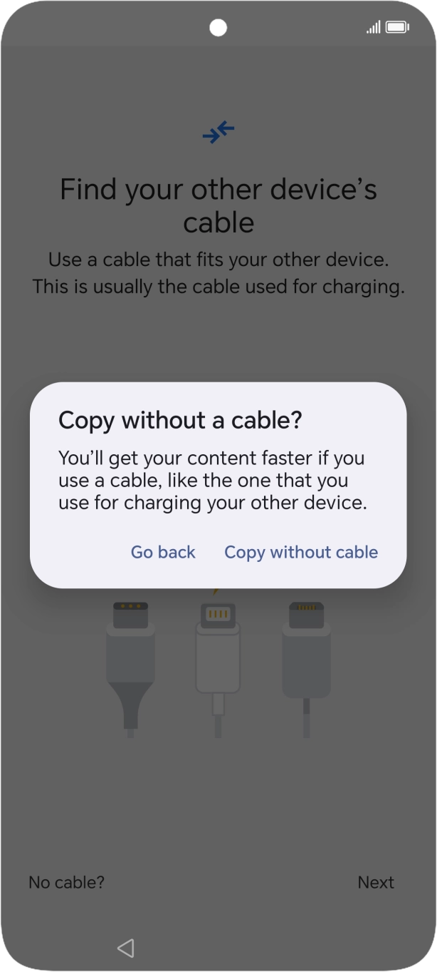 Press Copy without cable.