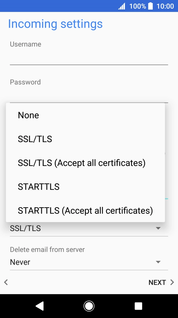 Press None to turn off the function.