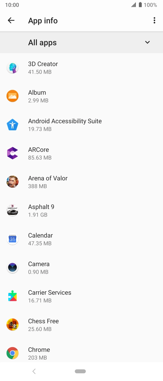 Press the required app.