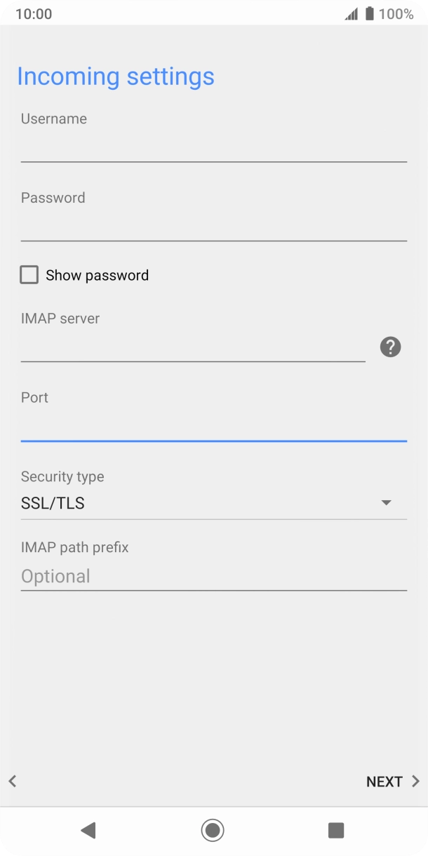 Press the drop down list below 'Security type'. Press the drop down list below 'Security type'.