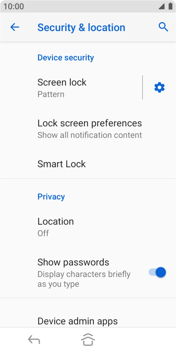 Press Screen lock and key in the current phone lock code.