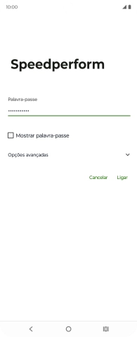 Introduza a password da rede Wi-Fi e prima Ligar.
