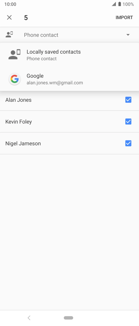Press Locally saved contacts.