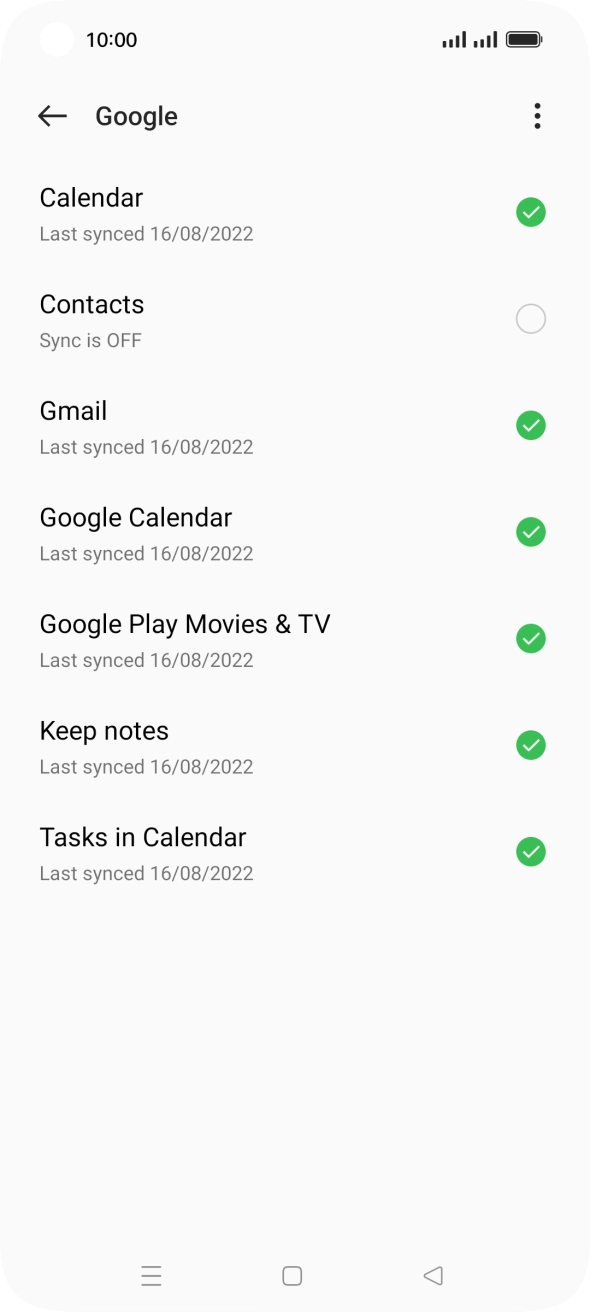 Press the field next to 'Contacts' to turn on the function.