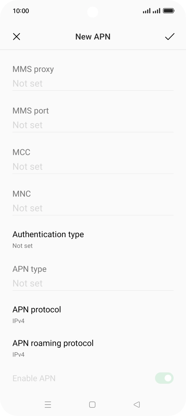 Press the field below 'MCC' and key in 234. Press the field below 'MCC' and key in 234.