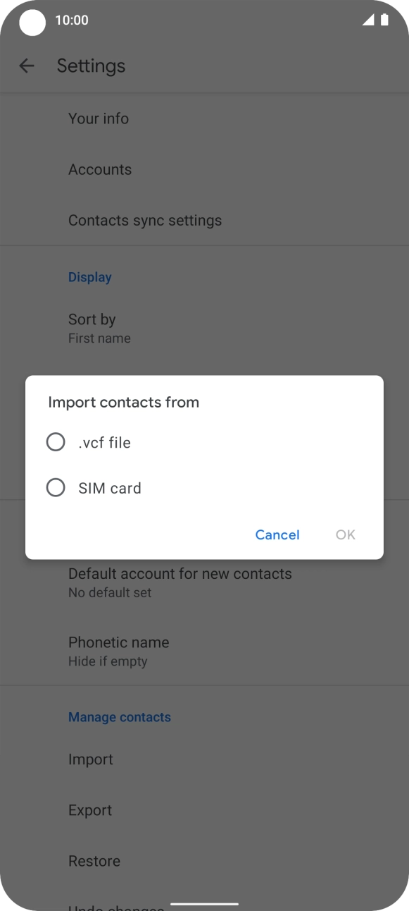 Press the name of the SIM.