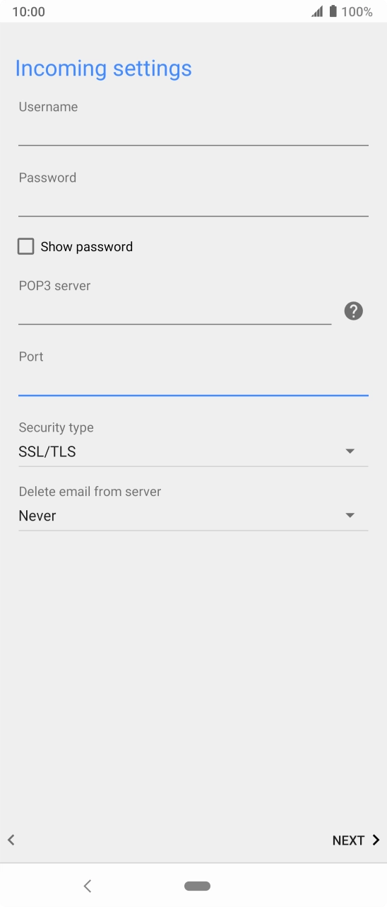 Press the drop down list below 'Security type'. Press the drop down list below 'Security type'.