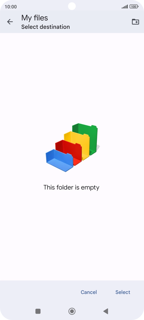 To create a new folder, press the new folder icon and follow the instructions on the screen to create a new folder. To create a new folder, press the new folder icon and follow the instructions on the screen to create a new folder.