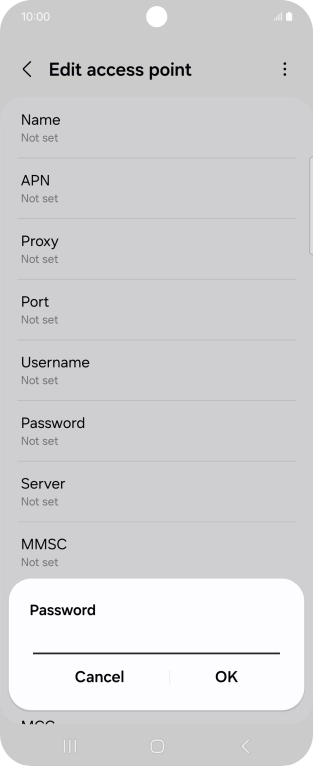 Key in password and press OK.