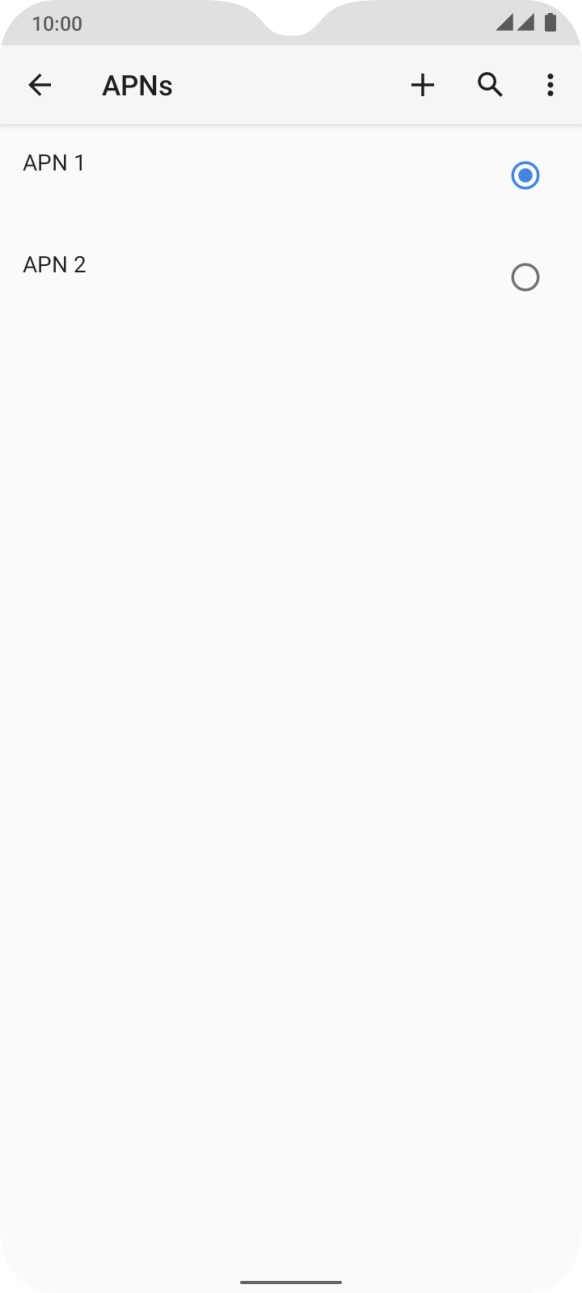 Press the field next to the data connection to activate it.