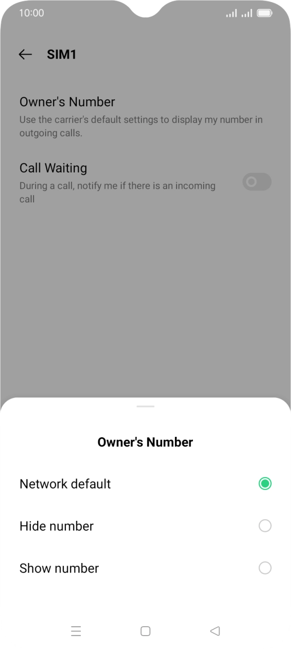 Press Show number to turn on caller identification.