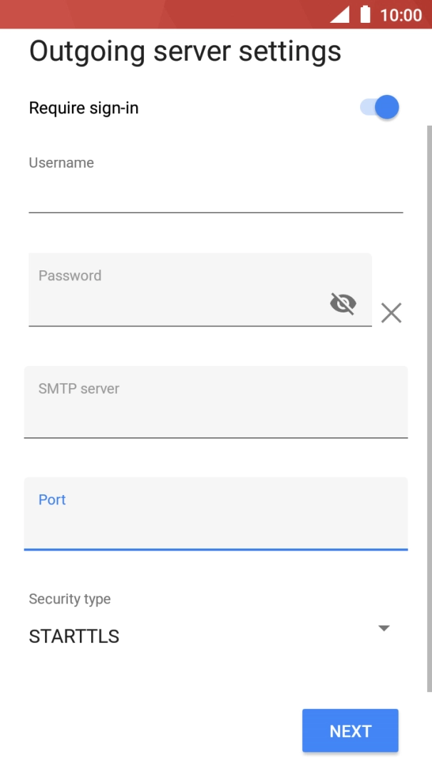 Press the drop down list below 'Security type'. Press the drop down list below 'Security type'.