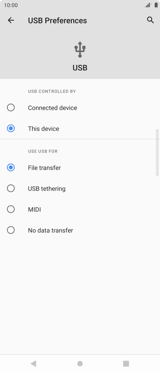 Press File transfer.