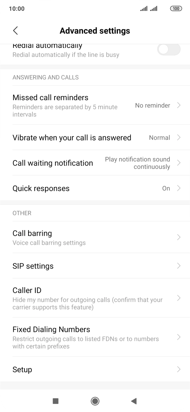 Press Call barring. Press Call barring.