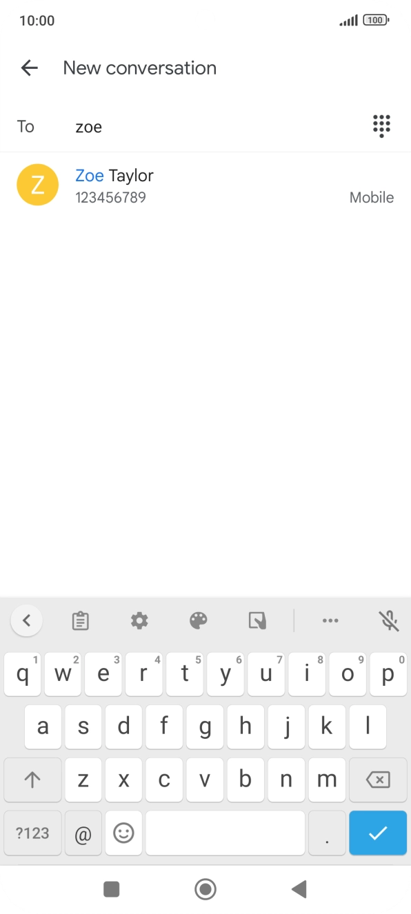 Press the required contact.