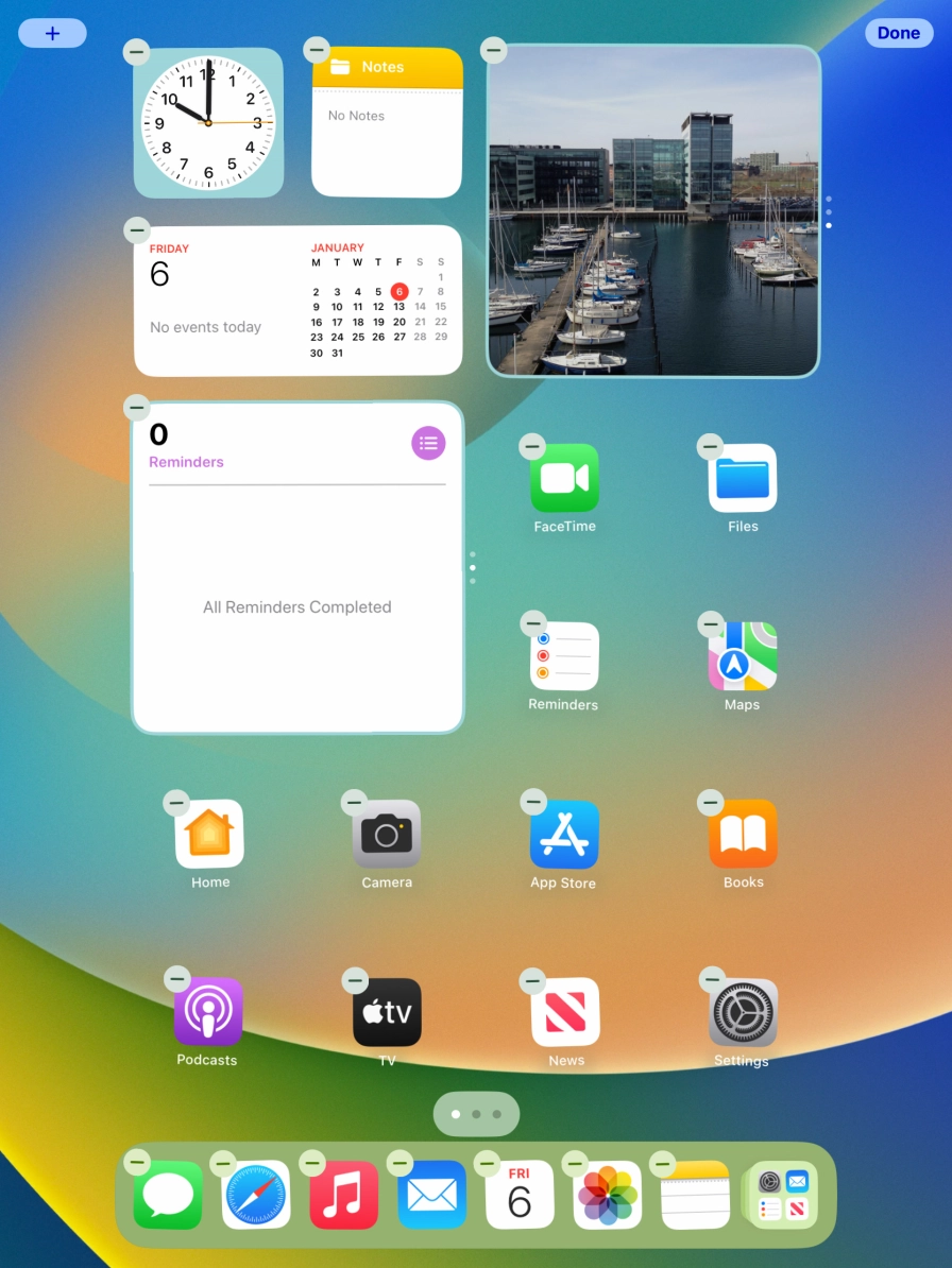 Press the home screen icon.