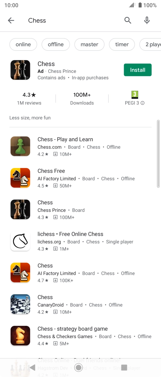 Press the required app.