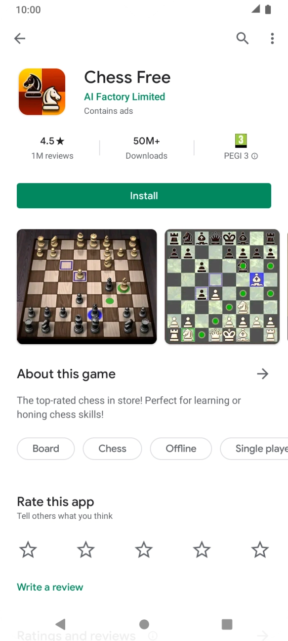 Press Install and follow the instructions on the screen to install the app.