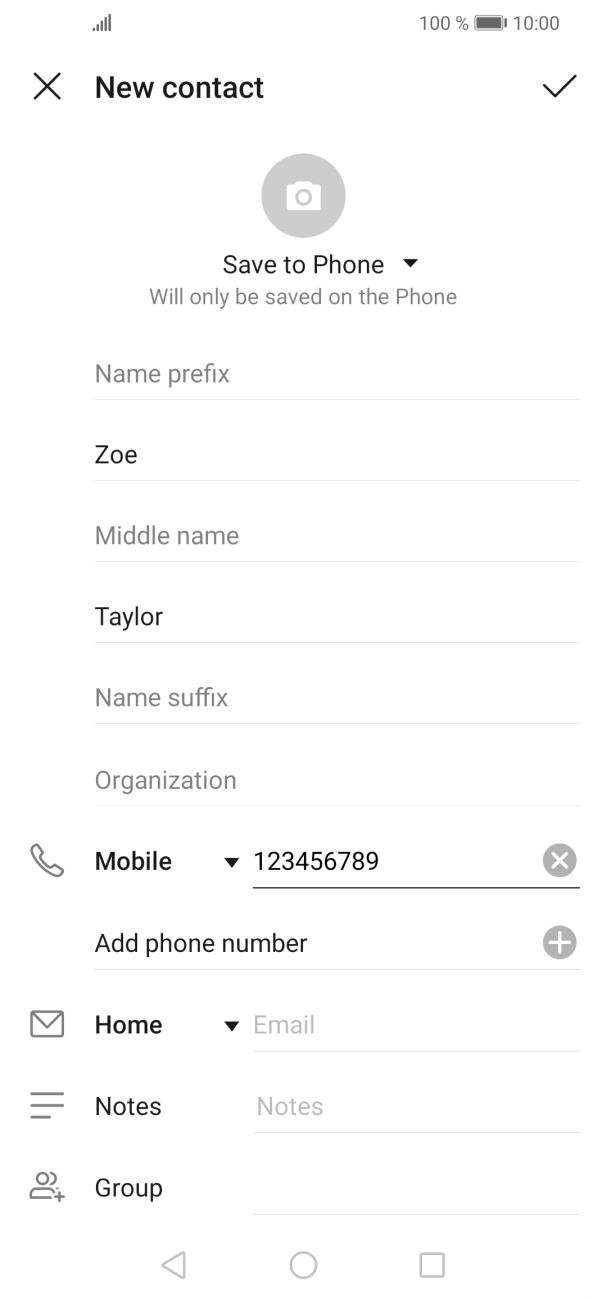 Press the confirm icon.