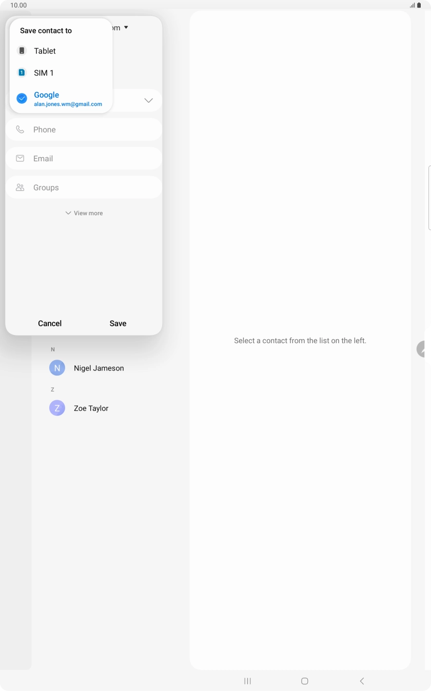 Press the required Google account. Press the required Google account.