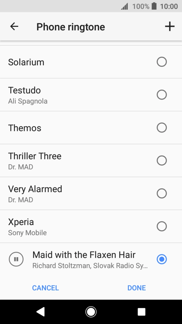 Once you've found a ring tone you like, press DONE.