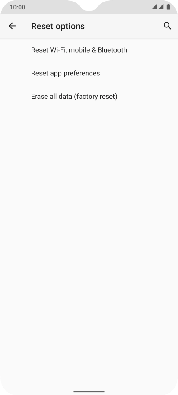 Press Erase all data (factory reset).